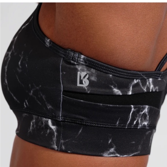 Large BuffBunny Jade Mesh Sports Bra ( Black Marble) - Picture 11 of 12